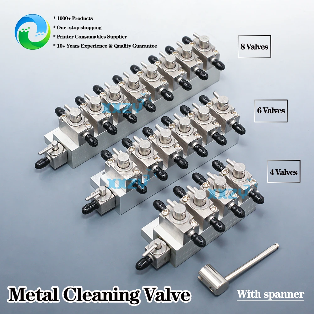 Inkjet Printer Part Metal Exhaust Valve 3-Way Cleaning Switch for Eco-solvent Printer Cleaning Valve Switch