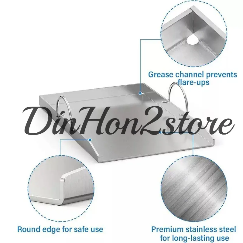 Stainless steel binaural commercial Mexican barbecue grill plate Western restaurant barbecue plate Buffet Teppanyaki Causeway