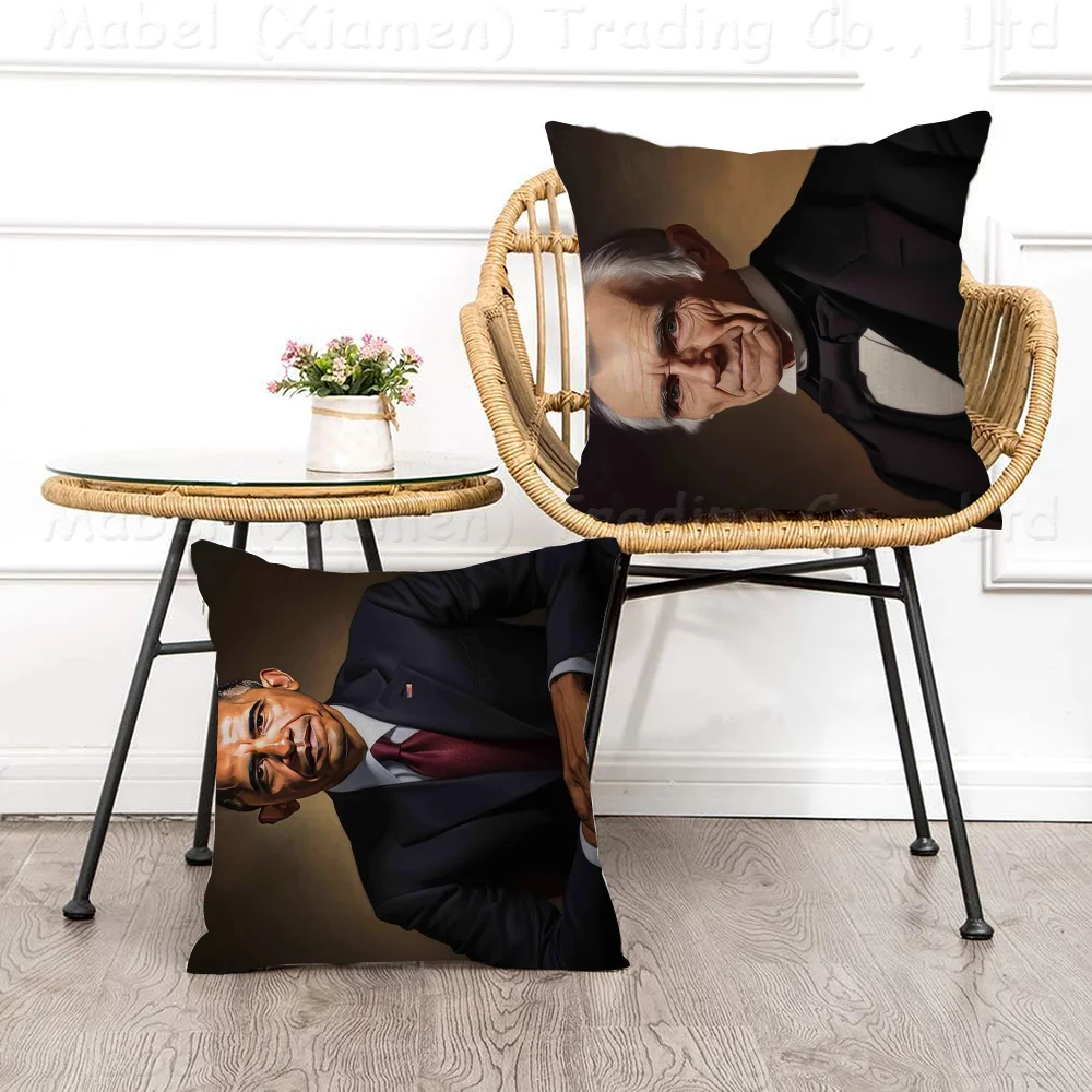 

Donald Trump Official Presidential Portrait Maple Design Cushion Cover Happy Autumn Harvest Decor Holiday Decorati Pillow Cover