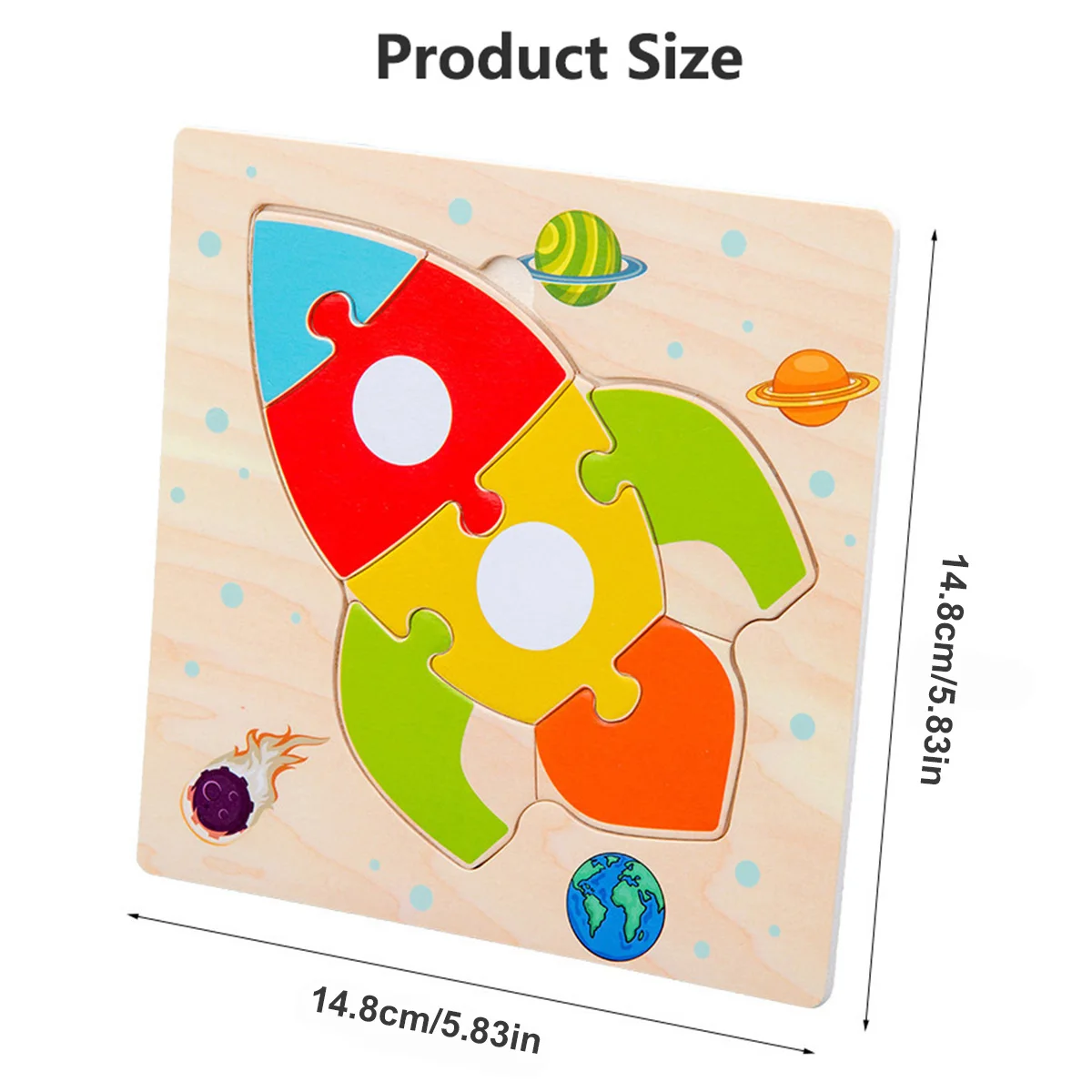 1 PC จิ๊กซอว์ไม้ปริศนาเด็ก Montessori เกมการ์ตูนสัตว์ปริศนาสําหรับเด็กการเรียนรู้ของเล่นเพื่อการศึกษา