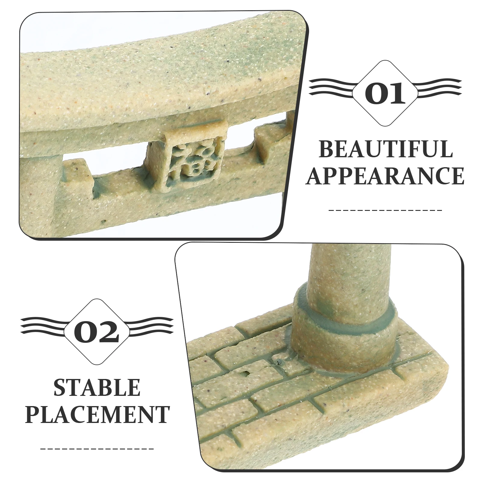 

1 set Mini Gate Decor Japanese Style Resin Statue Indoor Outdoor Miniature Garden Ornament Props House Accessories