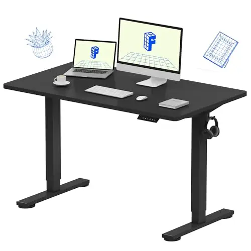 EN1 One-Piece Standing Desk, Electric Adjustable with 4 Memory Presets, 176 LBS Capacity, Stable & Quiet, Seamless