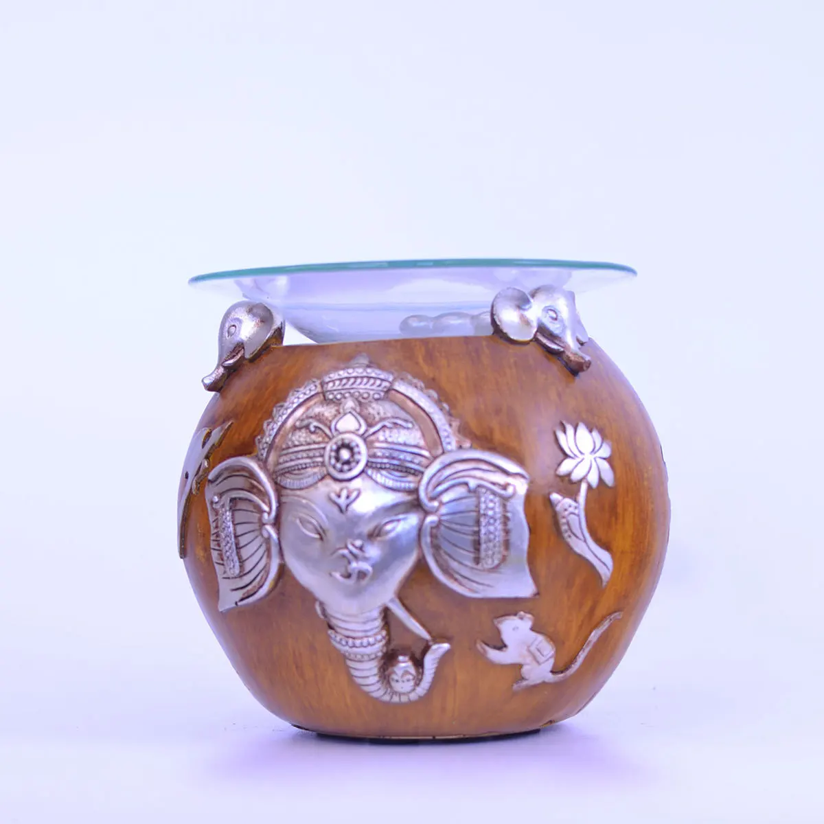 

Indian Elephant God Resin Incense Burner Home Decorative Ornaments Diffuser Stone Aromatherapy Holder Romantic Ambient Light