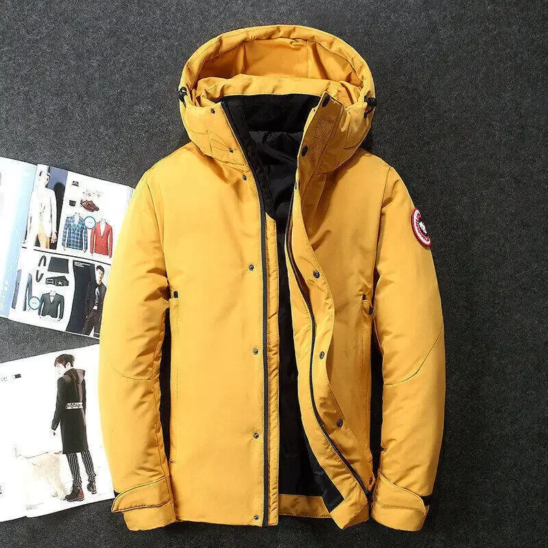 2024 Winter New Men's Thickened Down Jacket Couple Style White Duck Feather Outdoor Workwear Warm Jacket Cross-Border