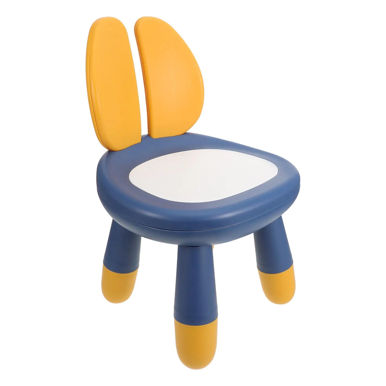 Cartoon Chair with Back Support Lightweight Plastic Chair for Kindergarten Bedroom Playroom Safe Rounded Edges