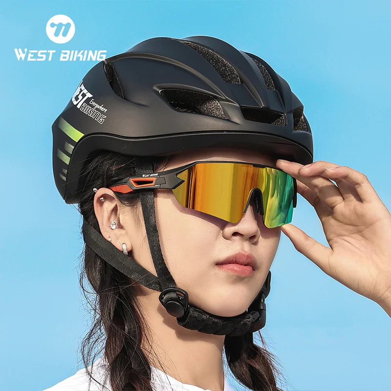 WEST BIKING Colorful Large Frame Glasses Lightweight Windproof Cycling Goggles Men Women Sports Eyewear MTB Road Bike Equipment