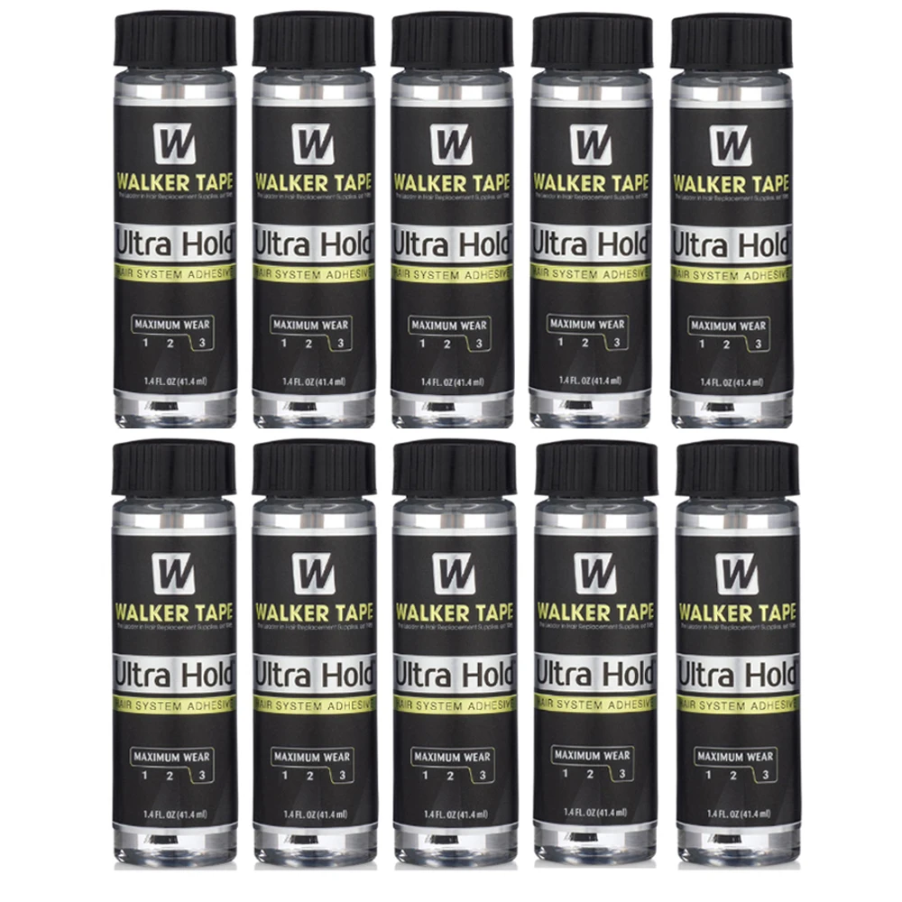 

10 шт., 41 мл, оптовая продажа, ультрафиксирующий клей для парика, водостойкий клей для волос для кружевного парика/парика/закрытия, невидимая система волос, клей