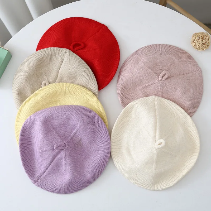 Gorro boina de lana elástica para bebé – Color caramelo - imagen 5