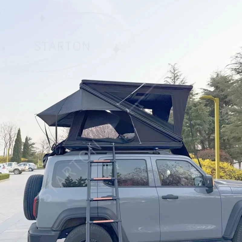 Z-Shaped Aluminum Hard Shell Waterproof Oxford Cloth Large Space Camping Roof Tent Without Mattress