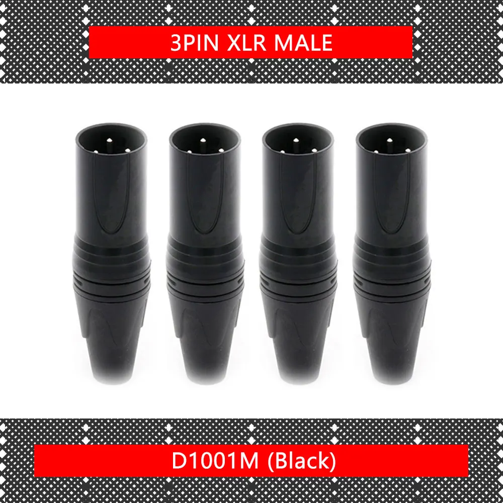 10 Stks/partij 3/4/5pin Xlr Connector Mannelijke/Vrouwelijke Xlr Plug Jack Socket Microfoon Mic Kabel Audio kabel Connector Zwarte Kleur