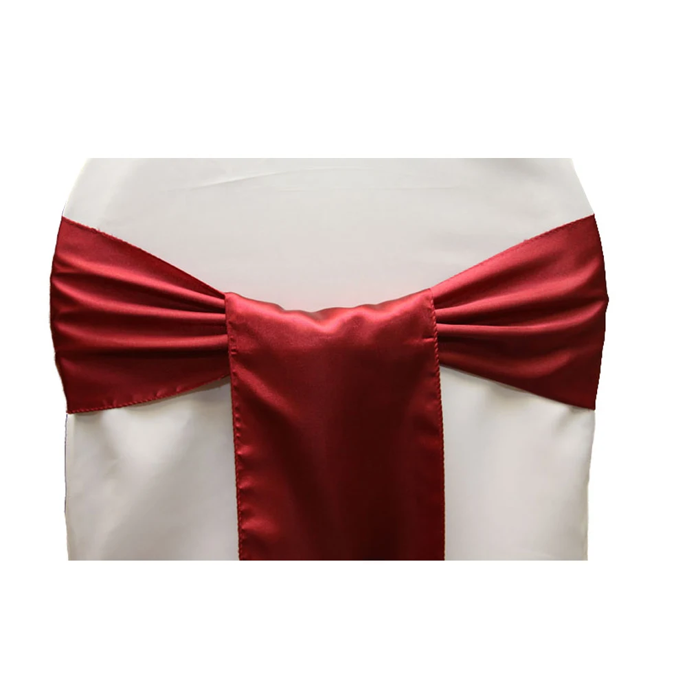 50Pcs Satin Chair Bow Sashes Wedding Indoor Outdoor Chair Ribbon Butterfly Ties For Party Event Hotel Banquet Decorations Soft