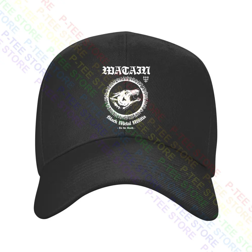 Watain-Gorra de béisbol con Cierre trasero de Metal, sombrero de cubo de punto, color negro