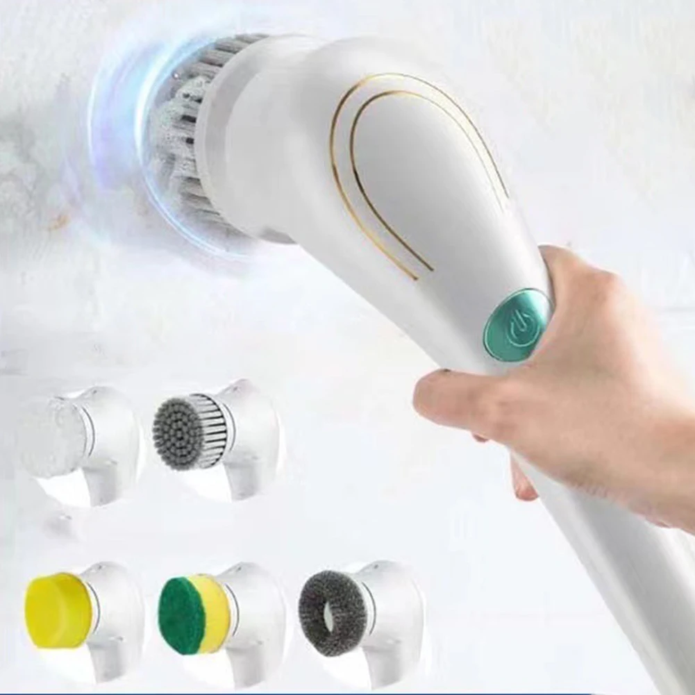 

KIRIKIT Cordless Cleaning Brush with Rechargeable Battery and 5 Interchangeable Heads for Bathtub Kitchen and Car