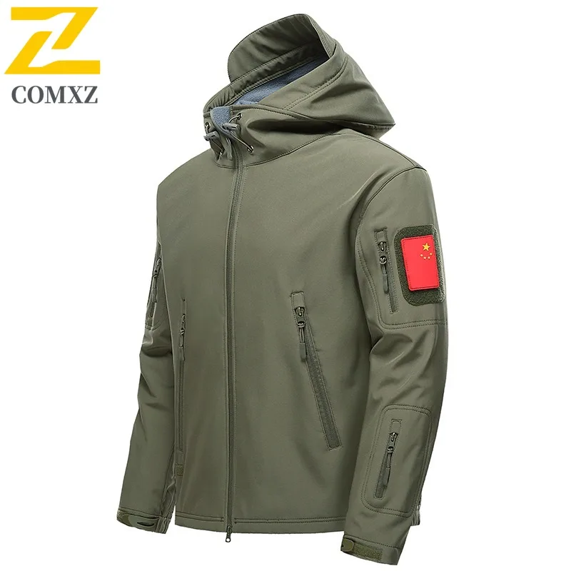 

Men's Camo Fleece Lined Softshell Jacket Windproof Thermal Outdoor Coat for Hiking Hunting Tactical Military Style Windbreaker