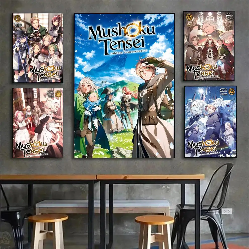Reincarnation Fantasy M-Mushoku Tensei Poster Painting Wall Art Mural for Living Room Home Decor and Gifts
