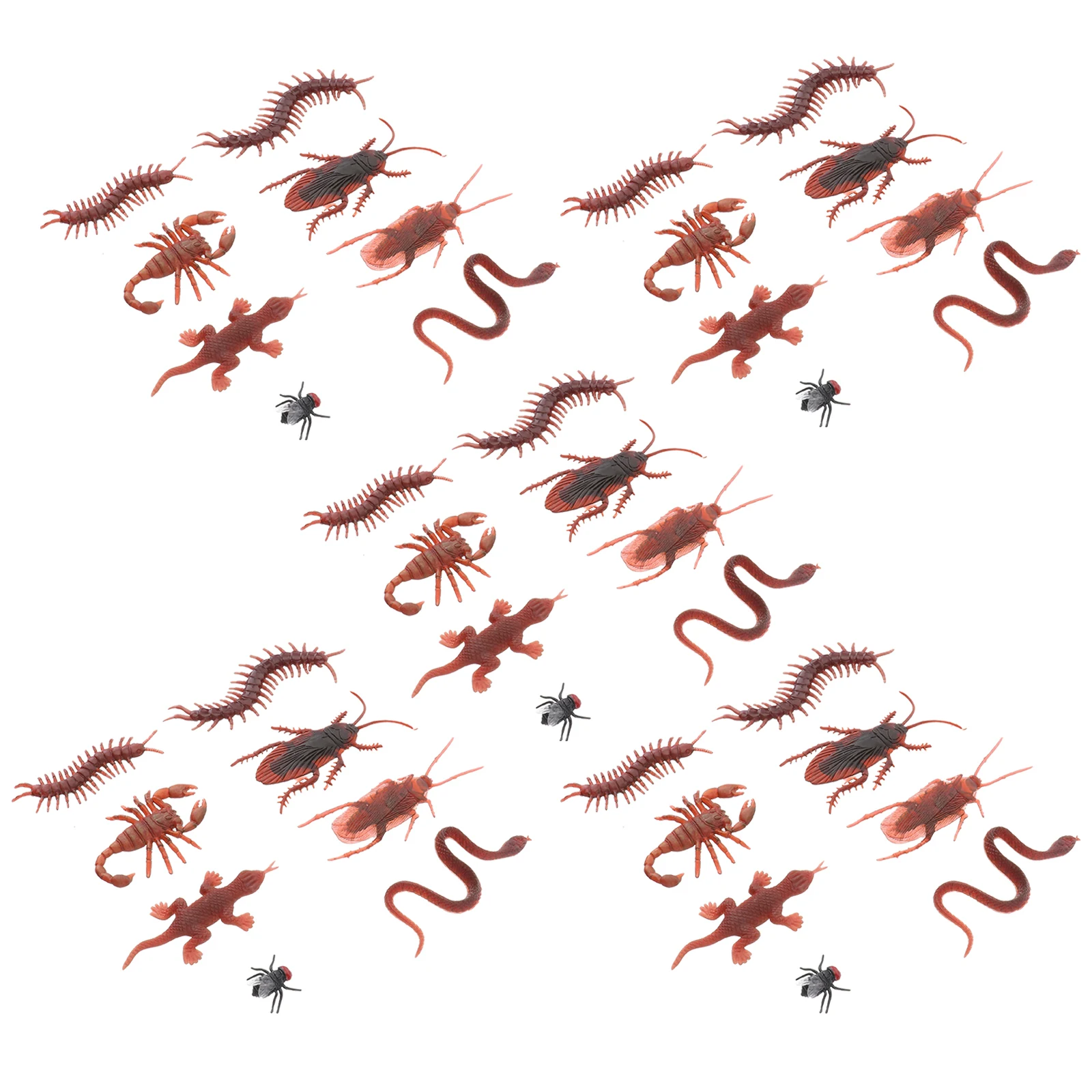 

80PCS Prank Toys Realistic Bugs Artificial Animals Fake Scorpion Gecko Halloween Trick Props Reusable EcoFriendly Detailed