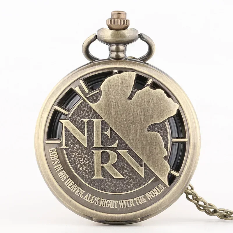 Collar con Reloj de Bolsillo de Evangelion, Reloj de Bolsillo Romano con Colgante Kawaii para Estudiantes, Modelo de Pareja, Regalo de Anime Neon Genesis