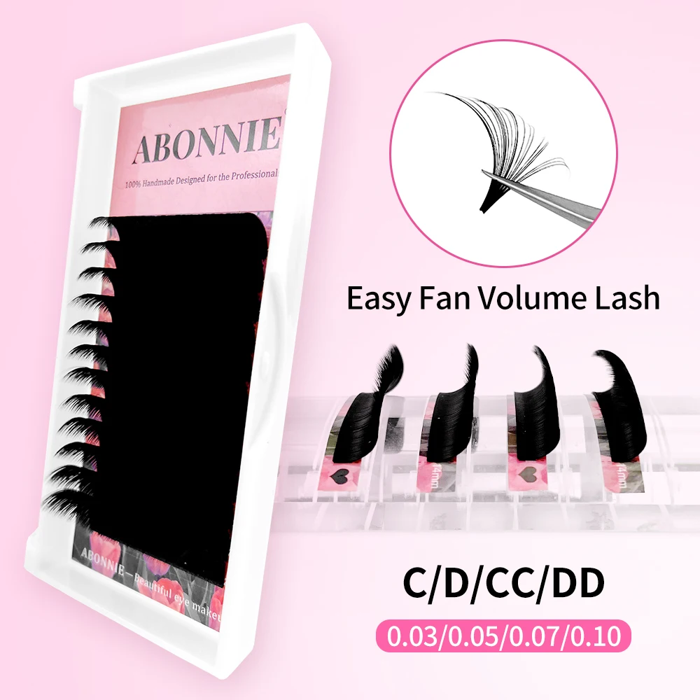 Abonnie Cashmere Easy Fan Matte Black Lashes Extensions C/CC/D/DD Volume Eyelashes Mega Cilios Fanning