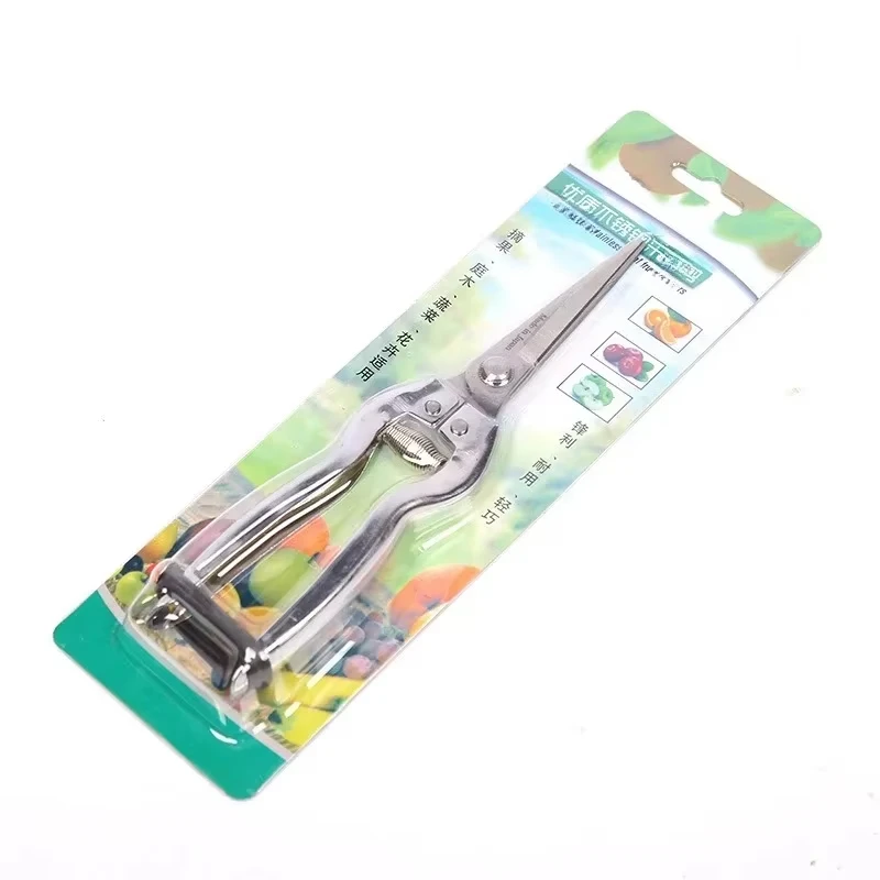 Gardening Scissors Stainless Steel Scissors Zinc Alloy Handle Fruit Tree Picking and Trimming Sawtooth Scissors Gardening Tools
