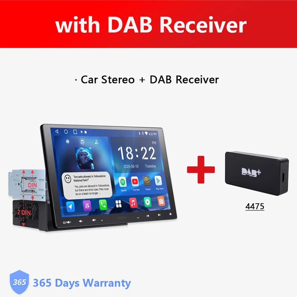 10 inch Android autoradio single 1 DIN intrekbaar scherm Apple CarPlay Android Auto 1DIN autoradio Bluetooth speler head unit