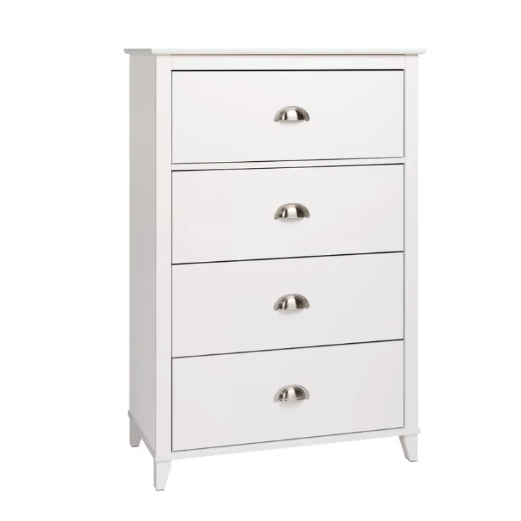 

For Home Furniture MDF White Simple 4 Chest of Drawers Dresser for Bedroom