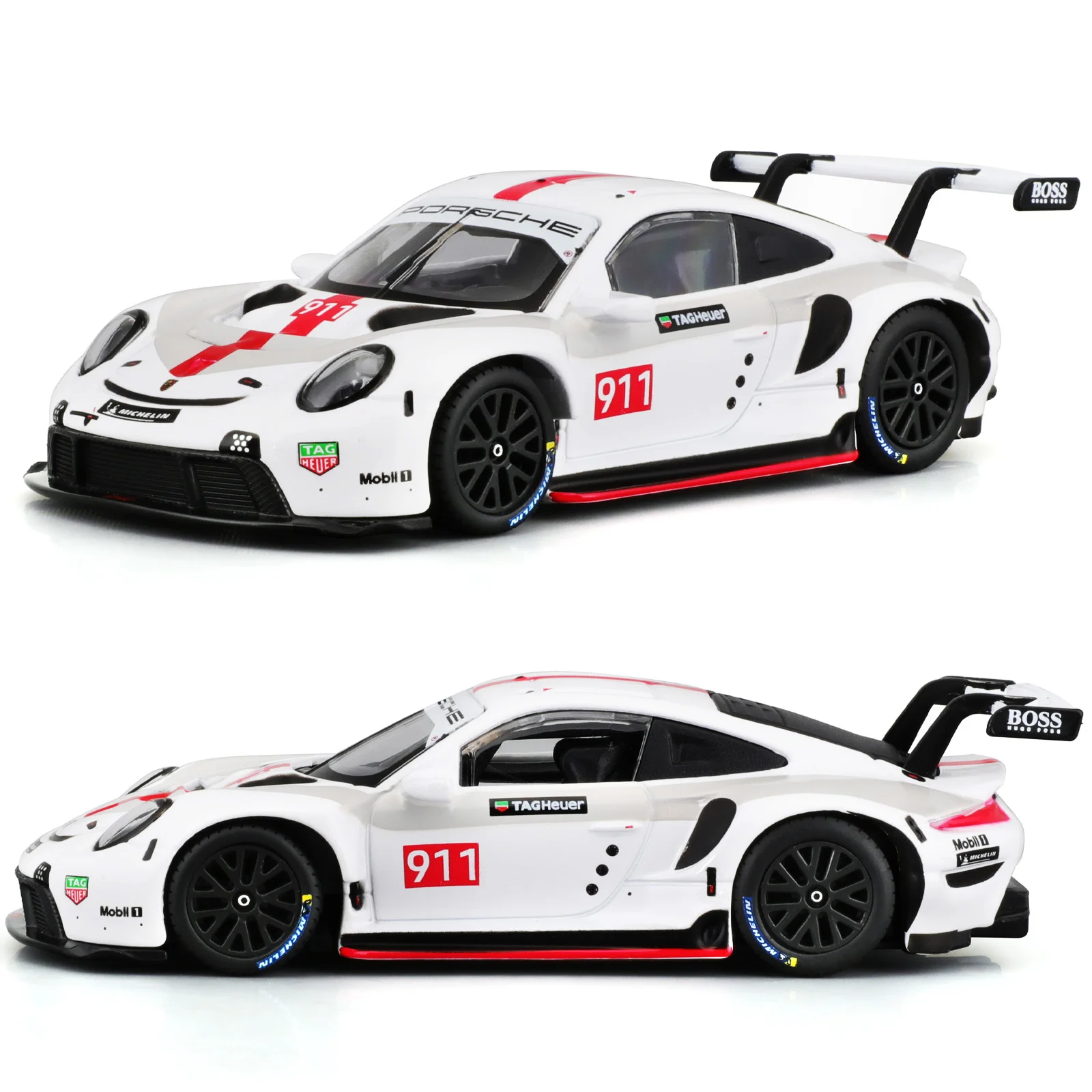 Bburago 1:43 Porsche 911 RSR Static Die Cast Vehicles Collectible Model Racing Car Toys