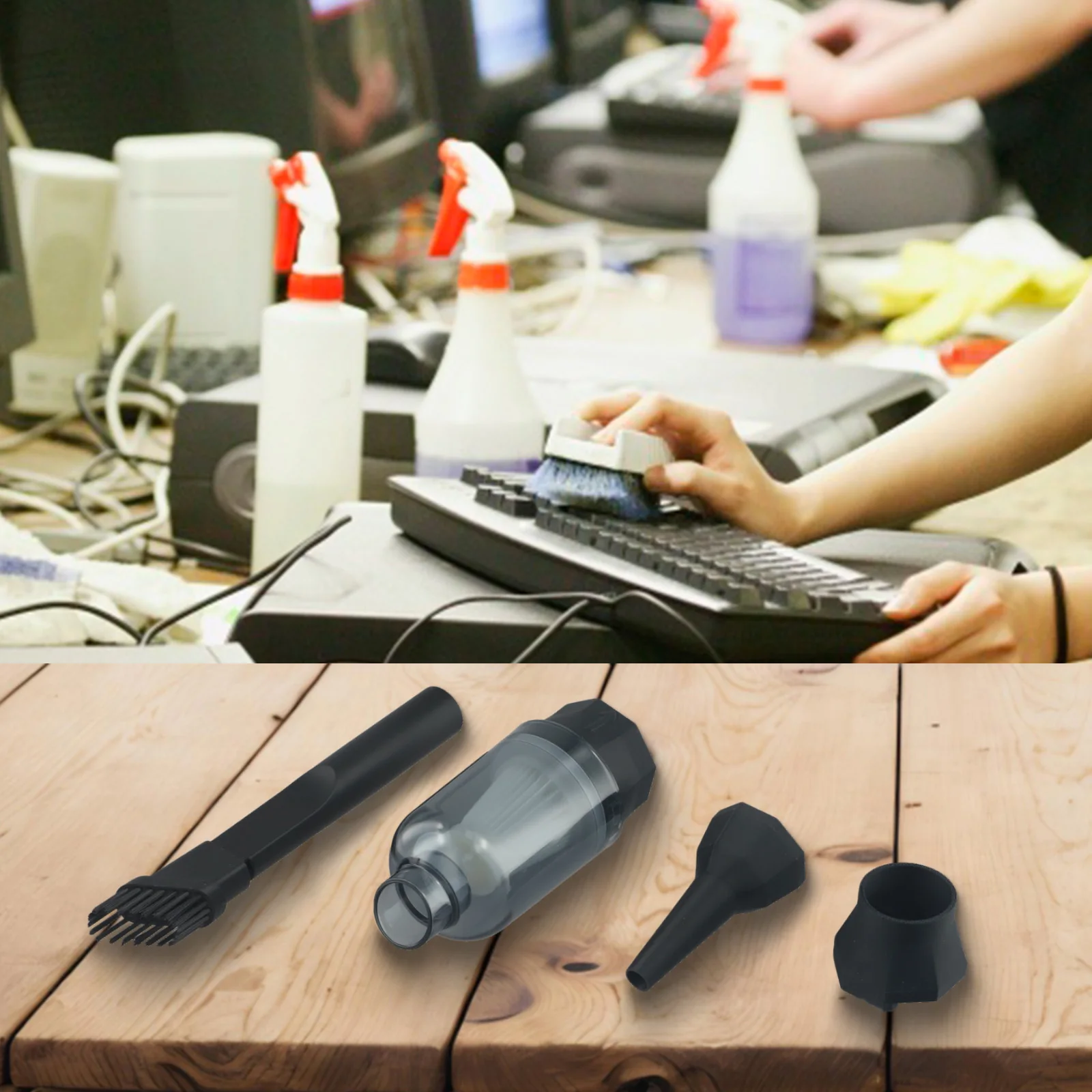 Vacuum Kit For X3 Handheld Fan Dust Collection Nozzle Brush Attachment For Car Home Office Keyboard Cleaning Tool Black