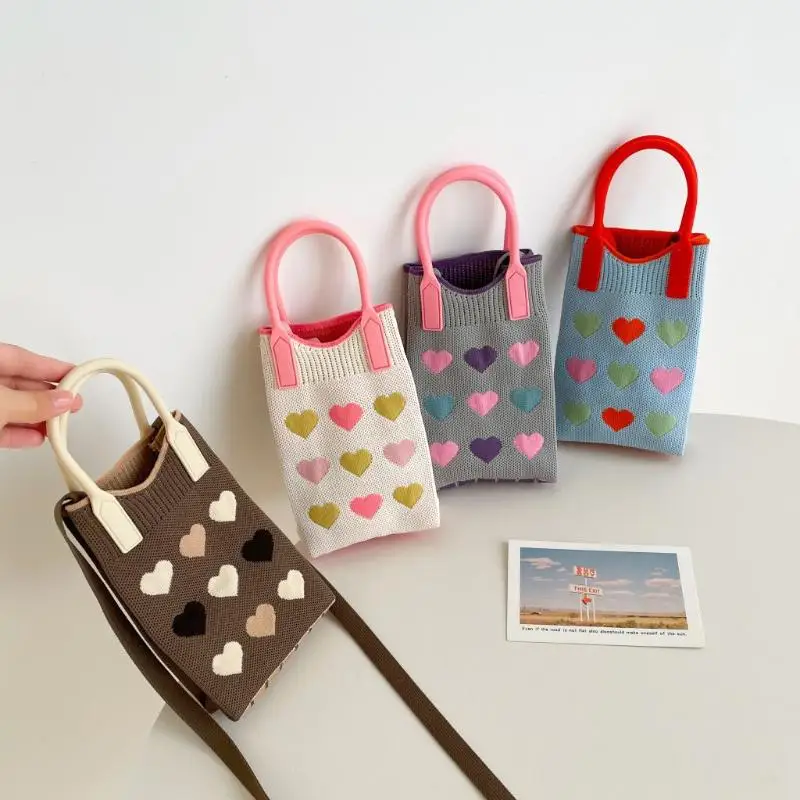 Fashion Knitted Mini Shoulder Bag for Women Girls Cute Small Phone Pouch Casual Portable for Outdoor Commute Dating view 4