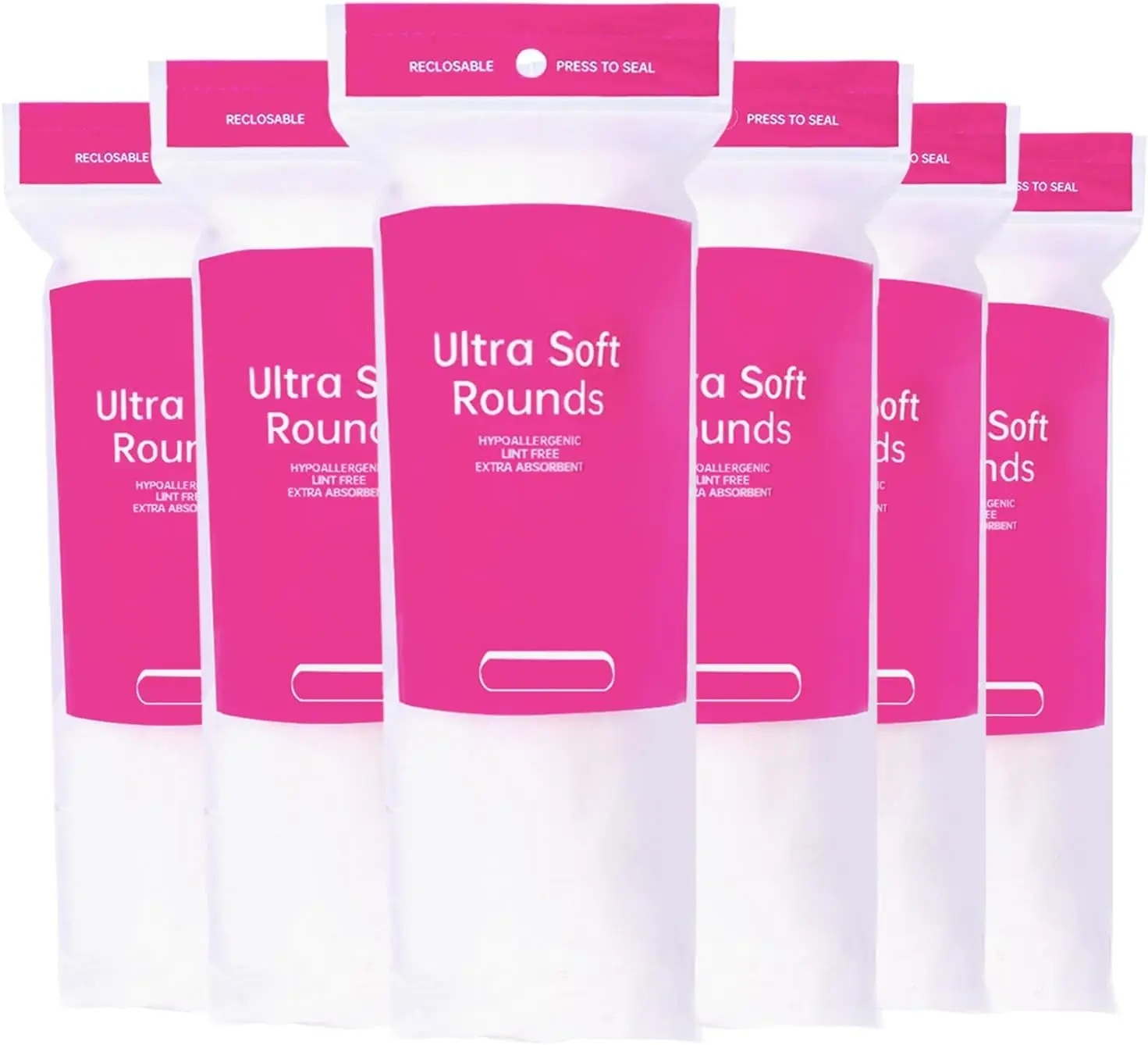 600 Soft Absorbent Pure Cotton Facial Pads Lint Free Stitched Makeup Removal Skincare Cleansing