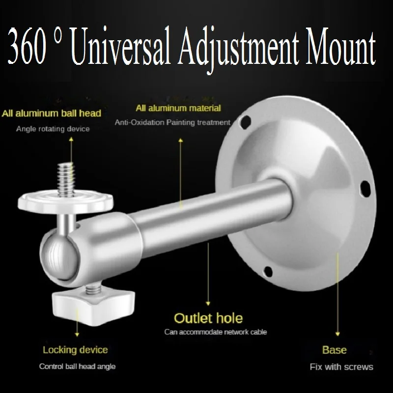 

Wall Ceiling Mount Bracket Install Holder Security Rotary CCTV Camera Stand Action Camera Support Indoor Outdoor M6 Screw Thread