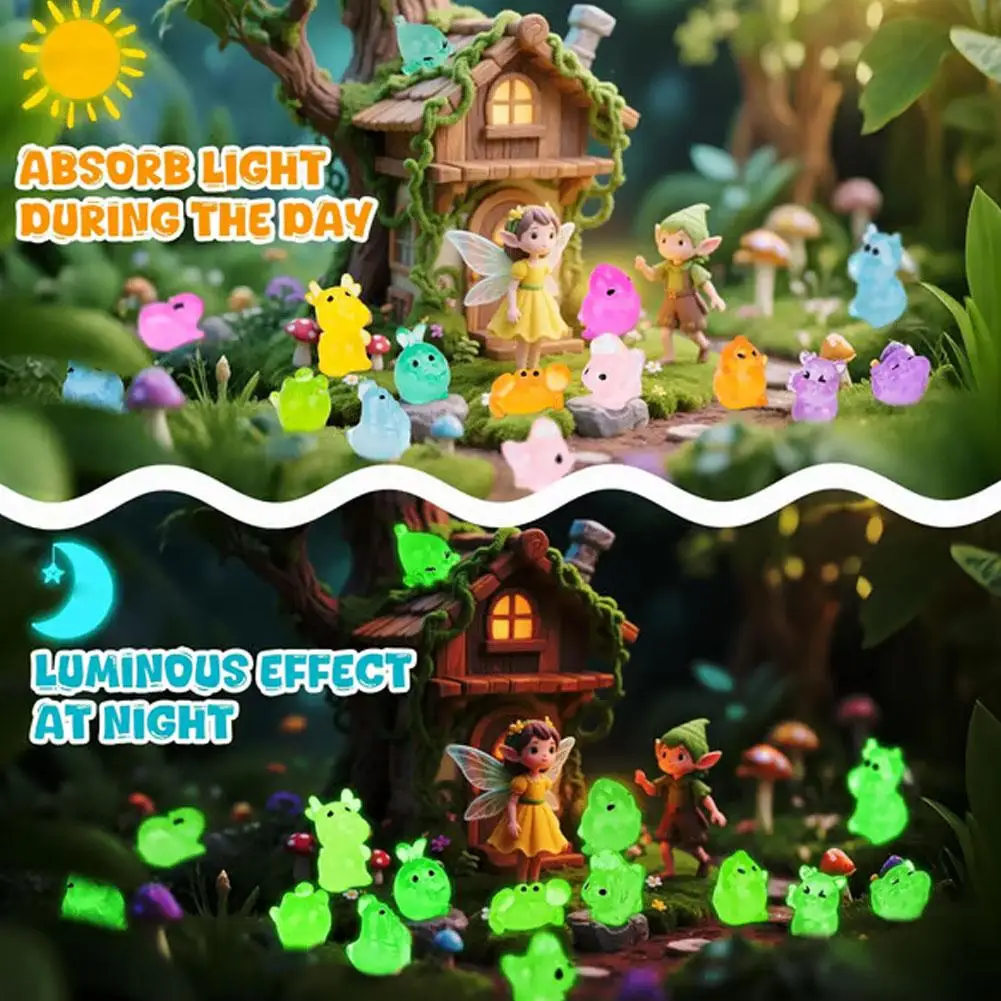 Bolsa misteriosa de juguetes de animales de resina que brillan en la oscuridad, juego de minifiguras sorpresa que incluyen perros y conejitos, envuelto individualmente, 50 Uds.