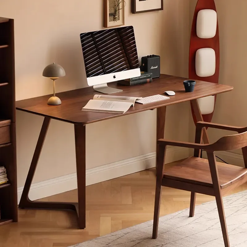 Solid Wood Office Desk Large Long Computer Workbench for Home Living Room Study Writing Table Integrated Tea Room Furniture