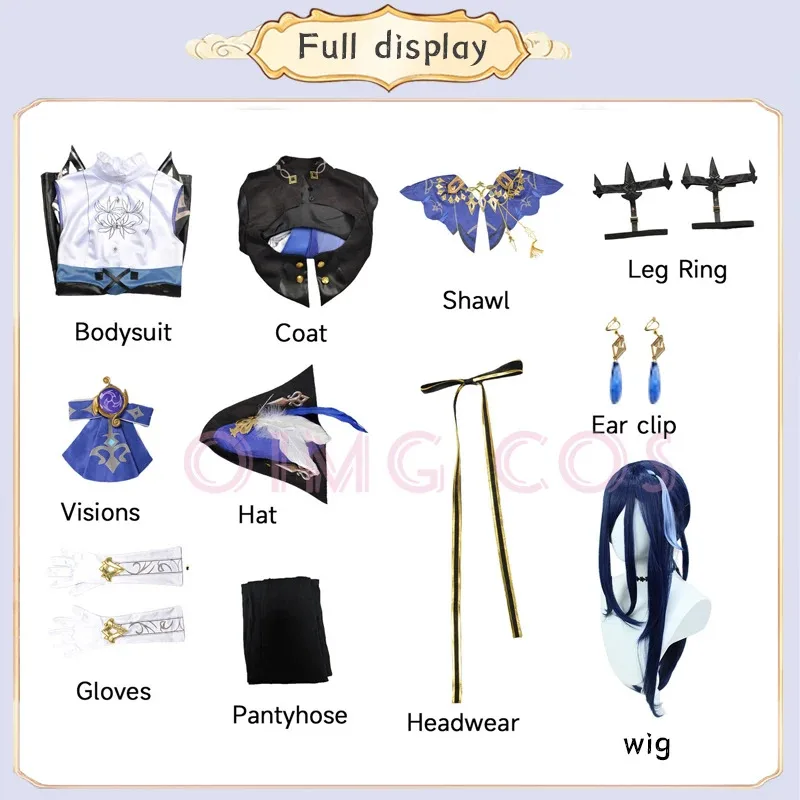 Genshin Impact Clorinde Cosplay Costume Uniform Anime Chinese Style Halloween Costumes For Women Game