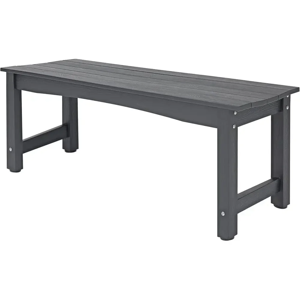 Weather-Resistant Outdoor Bench, Durable Poly Lumber, All-Weather Garden Seating for Backyard and Parks, Rustic Brown