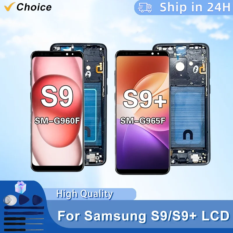 Image of TFT Für Samsung Galaxy S9 LCD G960F G960 Display Touchscreen Digitizer Montage Für Galaxy S9 Plus LCD G965F Bildschirmersatz