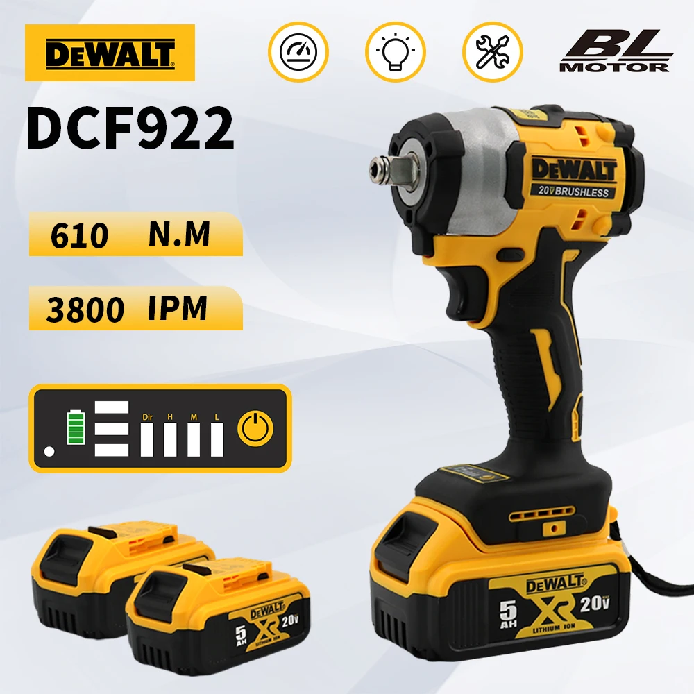 DeWalt-コードレスインパクトレンチ,可変速,電気レンチ,20vリチウム電池,1/2 \