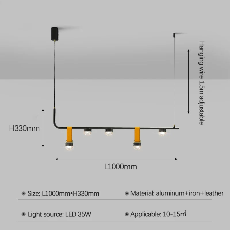 Nordische minimalist ische Streifen Eisen Leder LED Kronleuchter Lampe für Esszimmer Wohnkultur Lustres de Plafond Pendel leuchte