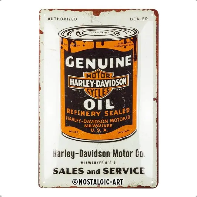 لافتة قصدير كلاسيكية من Nostalgic-Art، 20 × 30 سم، - علبة زيت أصلية - فكرة هدية لراكبي الدراجات النارية، منتج أصلي مرخص (OLP)، مصنوع من ميت #1