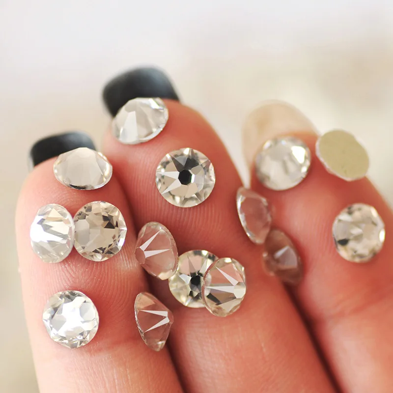 2088 Xirius Clear 8Big 8Small Non Hotfix Flatback Strass Crystal Rhinestone for Garment Clothes Glitter Nail Art Accessories