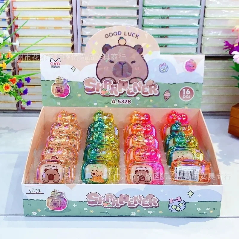 3Pcs/Set 2025 New Stationery Creative Capybara Cartoon Pencil Sharpener Office Supplies Gift Kawaii School Accessories