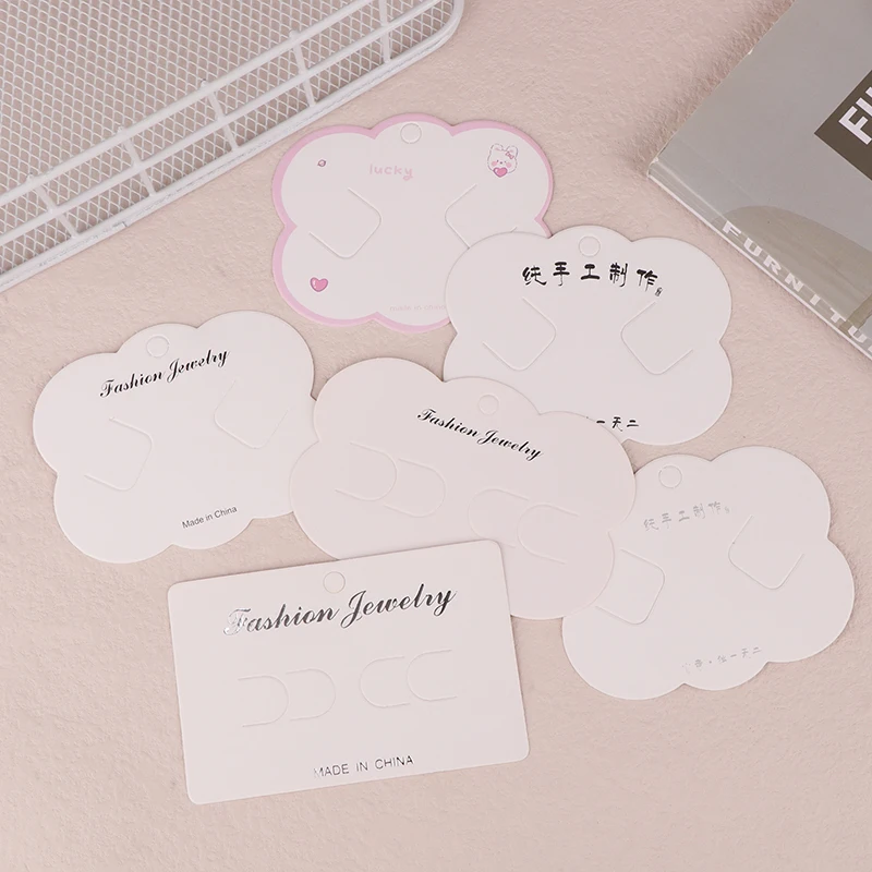 100pcs Cute Headband Hair Clips Jewelry Display Card Blank Paper Card Hairclip Price Tag Hairpin Packaging Cardboard Holde