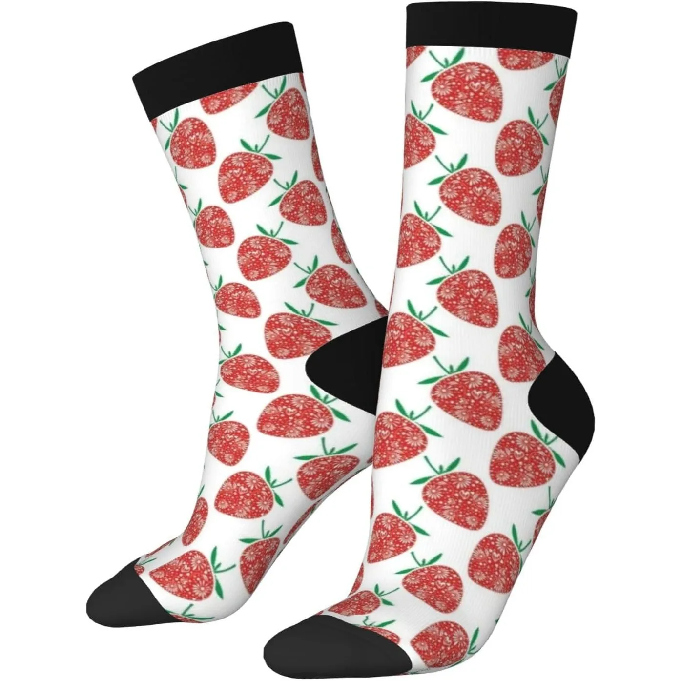 

Носки до щиколотки с клубничным краплением и клубничным узором, повседневные носки до середины икры, длинные носки-трубочки для мужчин и женщин