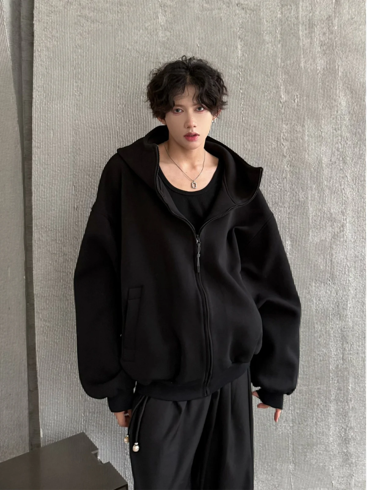 

Утепленный кардиган-худи оверсайз для мальчиков в американском и корейском уличном стиле, повседневная толстовка на молнии с длинными рукавами