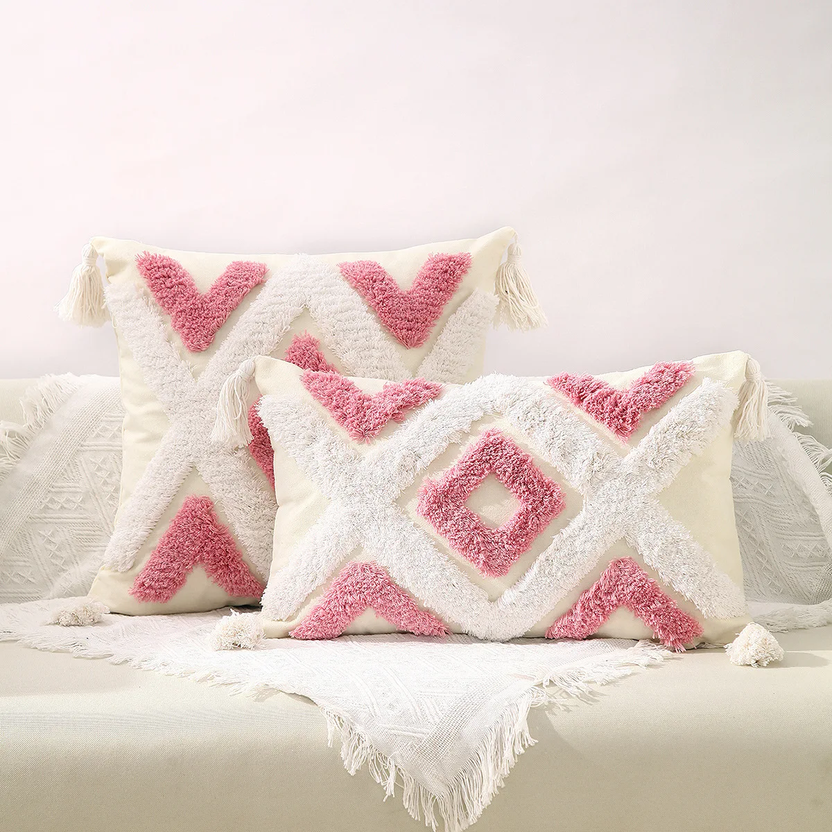 30x50/45x45cm Bohemian Nordic Moroccan Cushion Covers Tufted Decorative Pillow Living Room Bedroom Hotel Model Room Home Decor
