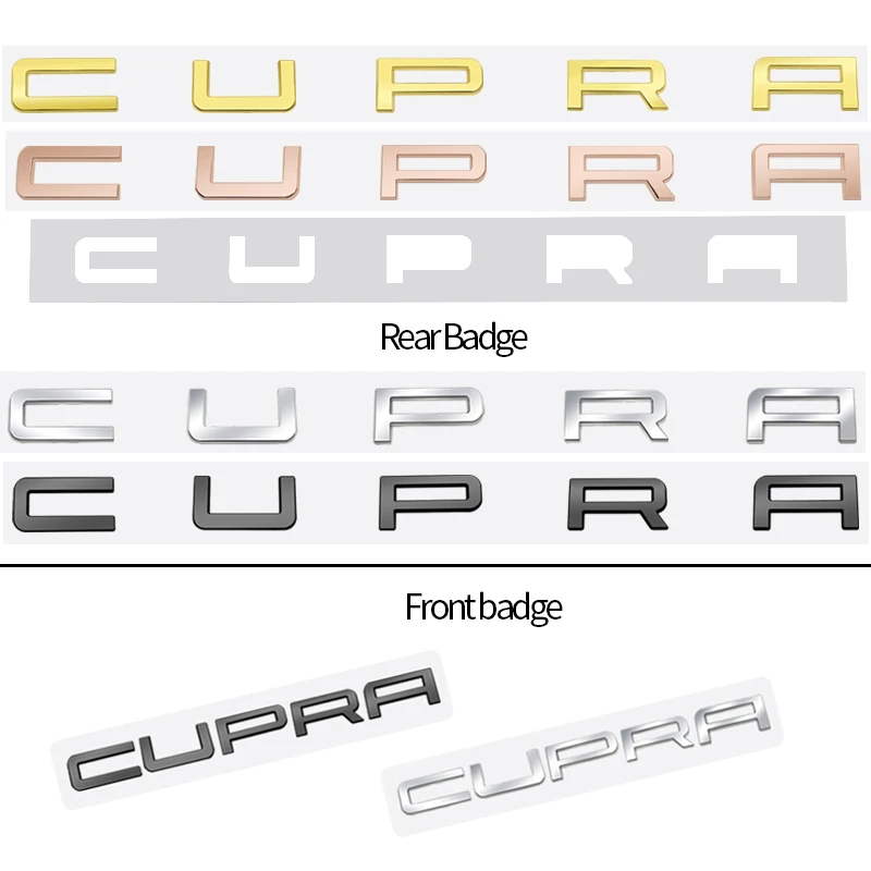 Car Accessories Metal Letter Car Front Bumper Emblem Rear Trunk Body Badge Sticker For Leon 5f Ibiza 6l 6j 1p Cushion Altea MK3