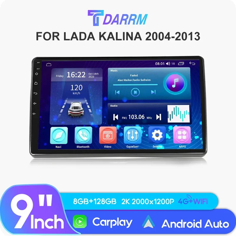 

For Lada Kalina 2004-2013 Car Screen Radio Android 12 GPS Automotivo Multimedia Stereo Player Carplay Bluetooth Screen