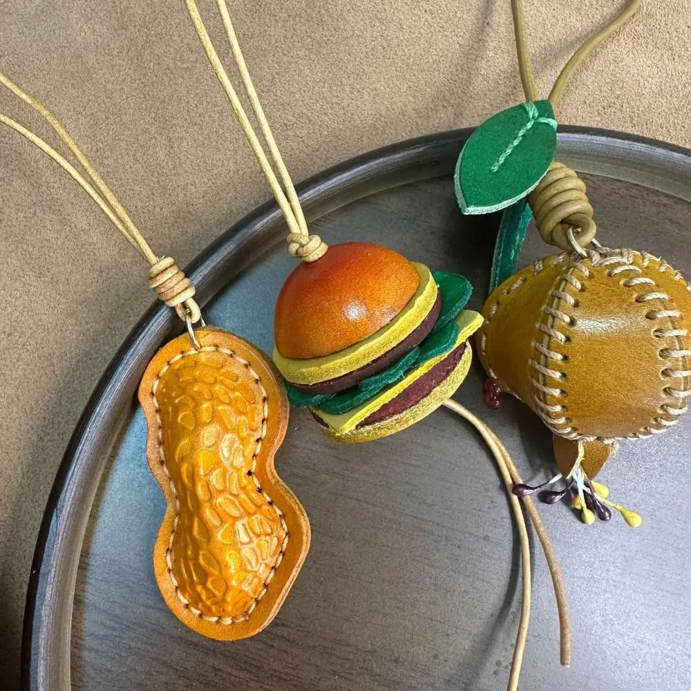 

Trendy Hanger Pomegranate Fruit Pendant Car Keyring Handmade Leather Keychain Cartoon Fashion Bag Pendant Women