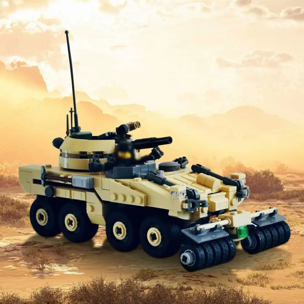 

556 шт. MOC RH16 Armadillo APC, комплект строительных блоков, военный жук, бронированная модель носителя, кирпичная головоломка, игрушки, подарок для ребенка