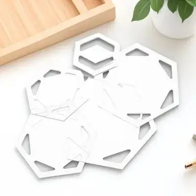5Pcs Transparent Acrylic Hexagon Quilting Templates DIY Patchwork Tool for Accurate Cutting Sewing Quilt Patterns Quilting view 6