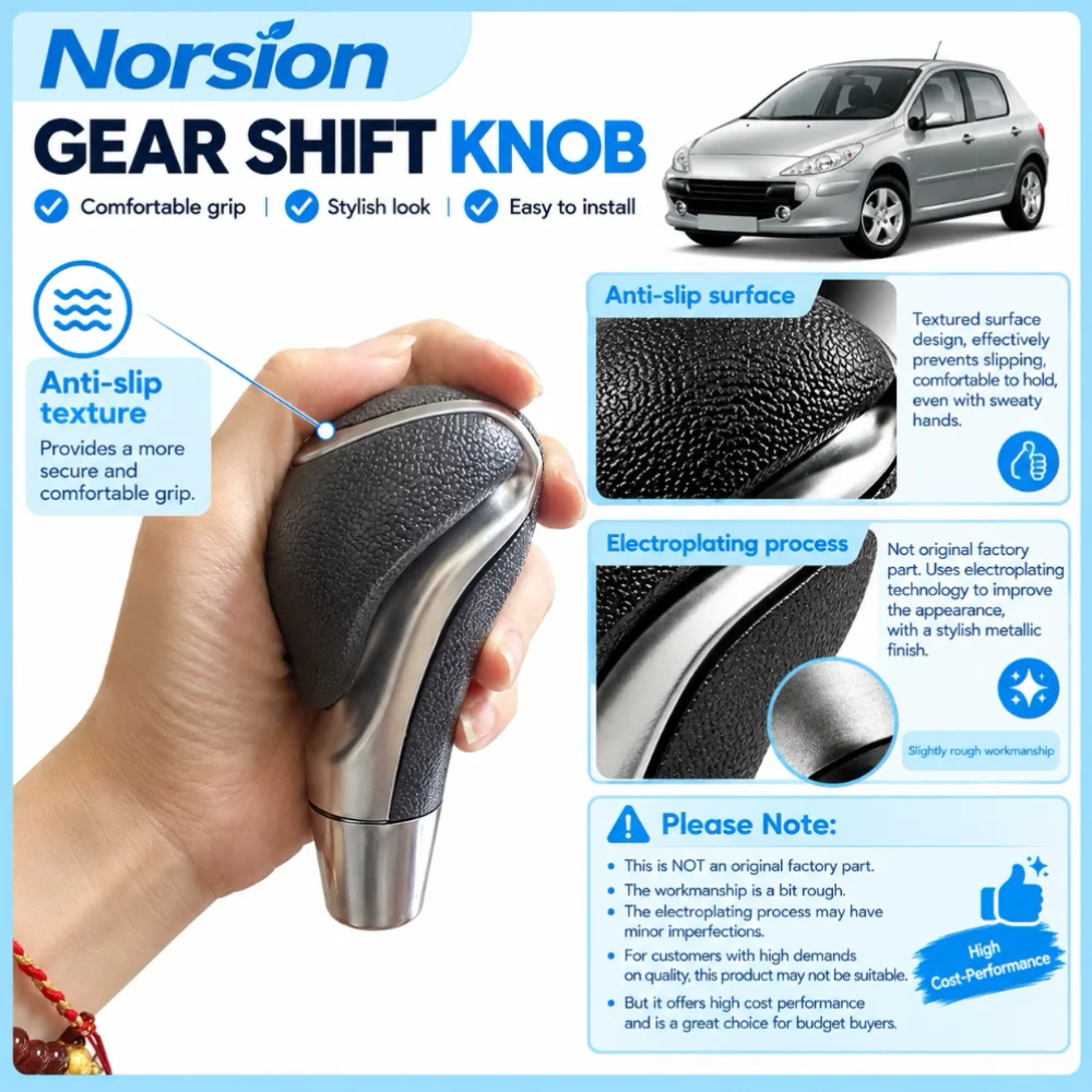 Automatic Gear Shift Knob For PEUGEOT 106 206 306 406 107 207 307 407 301 308 2008 3008 CITROEN C2 C3 C4 Gear Shift Knob view 6